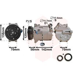 Kompresor klimatizácie VAN WEZEL 3700K313