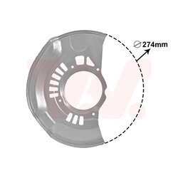 Ochranný plech proti rozstreku, Brzdový kotúč VAN WEZEL 5308372