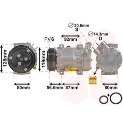 Kompresor klimatizácie VAN WEZEL 0900K238