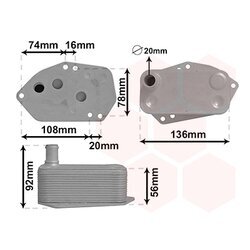 Chladič motorového oleja VAN WEZEL 02013701