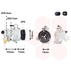 Kompresor klimatizácie VAN WEZEL 1801K707