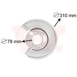 Ochranný plech proti rozstreku, Brzdový kotúč VAN WEZEL 3075373