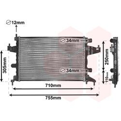 Chladič motora VAN WEZEL 37002303