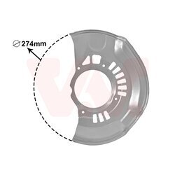 Ochranný plech proti rozstreku, Brzdový kotúč VAN WEZEL 5308371