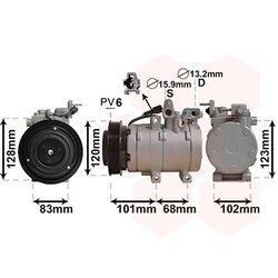 Kompresor klimatizácie VAN WEZEL 8200K123