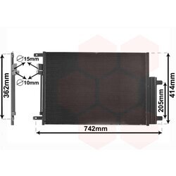 Kondenzátor klimatizácie VAN WEZEL 21015702