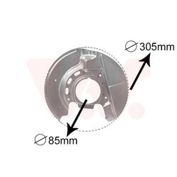 Ochranný plech proti rozstreku, Brzdový kotúč VAN WEZEL 0620372