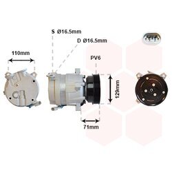 Kompresor klimatizácie VAN WEZEL 3700K276