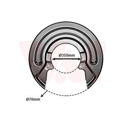 Ochranný plech proti rozstreku, Brzdový kotúč VAN WEZEL 5897373