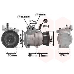 Kompresor klimatizácie VAN WEZEL 8300K155
