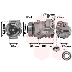 Kompresor klimatizácie VAN WEZEL 3700K594