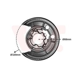 Ochranný plech proti rozstreku, Brzdový kotúč VAN WEZEL 1651373