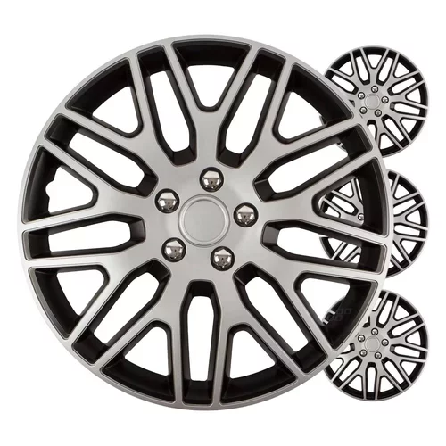 Puklice Dakar 16” čierno - strieborná sada 4ks COLOR BOX VERSACO
