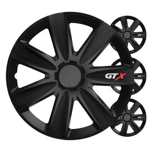 Puklice GTX 16” čierny karbón sada 4ks COLOR BOX VERSACO