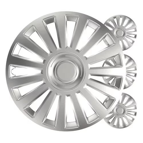 Puklice Luxury 16” strieborná sada 4ks COLOR BOX VERSACO