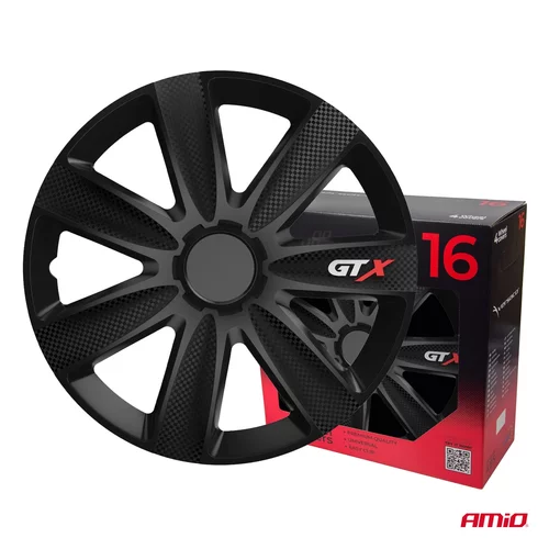 Puklice GTX 16” čierny karbón sada 4ks COLOR BOX /VERSACO/ - obr. 2