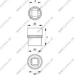 YATO Nadstavec 1/2