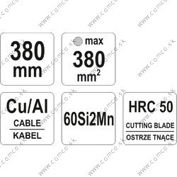 YATO Kliešte na káble 380 mm² so západkou - obr. 2