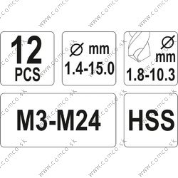 YATO Vrtáky do pretrhnutých šróbov SADA 12 ks - obr. 4