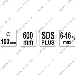 YATO Miešadlo špirálové 100 x 600 mm SDS+ - obr. 2