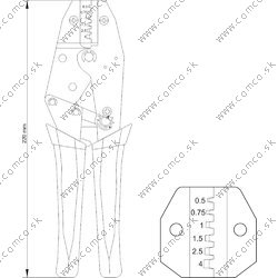 YATO Konektorové kliešte 230mm, 22-12(AWG), 0,5-4,00mm2 - obr. 3