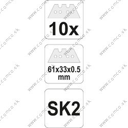 YATO Lomené náhradné čepele 61x33x0,5 mm - obr. 3