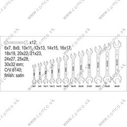 YATO Sada kľúčov plochých 12 ks 6 - 32 mm - obr. 1
