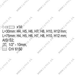YATO Sada bitov 15 ks imbus box (YATO náradie) - obr. 1