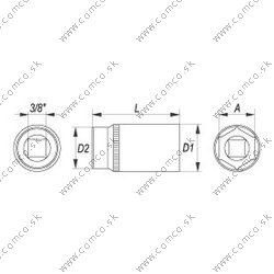 YATO Nadstavec 3/8