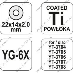 YATO Náhradné koliesko do rezačky s ložiskom 22 x 14 x 2 mm - obr. 2