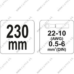 YATO Konektorové kliešte 230mm, 22-10(AWG), 0,5-6,00mm2 - obr. 2