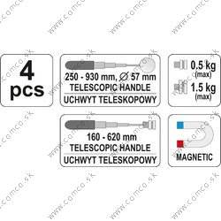 YATO Inšpekčná súprava (zrkadlo + magnetický držiak) - obr. 5