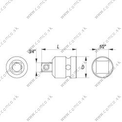 YATO Nadstavec adaptér 1/2