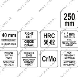 YATO Nožnice na plech 250 mm pravé CrMo (YATO náradie) - obr. 2