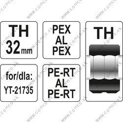 YATO Náhradné čeľuste k lisovacím kliešťom YT-21735 typ TH 32 mm - obr. 2