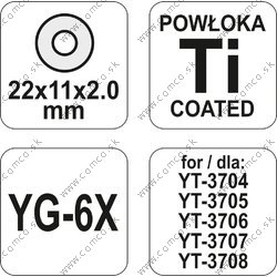 YATO Náhradné koleso do rezačky 22 x 11 x 2 mm - obr. 2