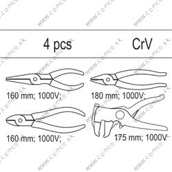 YATO Vložka do zásuvky - sada klieští elektrikárskych 1000V, 4ks - obr. 1