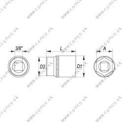 YATO Nadstavec 3/8