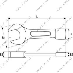 YATO Kľúč maticový plochý rázový 30 mm - obr. 1