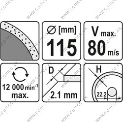 YATO Diamantový kotúč 115 x 22,2 x 2,1 mm hladký - obr. 1