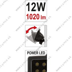 YATO Pracovná lampa 12LED, 12W, 1020lm, IP54 - obr. 3