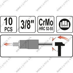YATO Sada na vyťahovanie strhaných šróbov / skrutiek 10ks - obr. 6