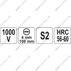 YATO Skrutkovač plochý 4 x 100 mm izolovaný 1kV - obr. 2