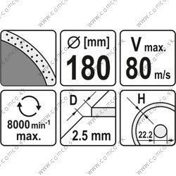 YATO Diamantový kotúč 180 x 22,2 x 2,5 mm hladký (YATO náradie) - obr. 1