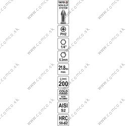 YATO Bity YATO, PH2, dĺžka 20mm - obr. 1
