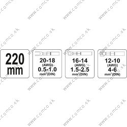 YATO Konektorové kliešte 220 mm, priemer 0,5-6 mm - obr. 3