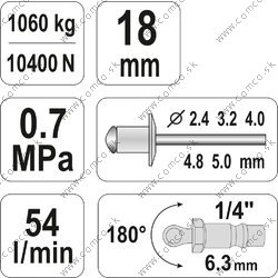 YATO Nitovačka pneumatická 2,4 - 5,0 - obr. 4