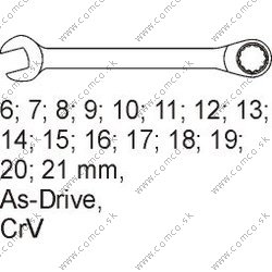 YATO Vložka do zásuvky/ kľúče očkoploché 6-21mm, 16ks - obr. 1