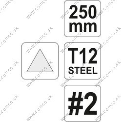 YATO Pilník zámočnícky trojhranný stredne hrubý 250 mm - obr. 2