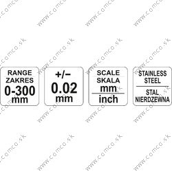 YATO Posuvné meradlo 300 x 0,02 mm - obr. 4